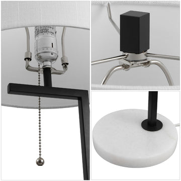 Alyssa 24.5" Metal/Marble LED Table Lamp - JONATHAN Y